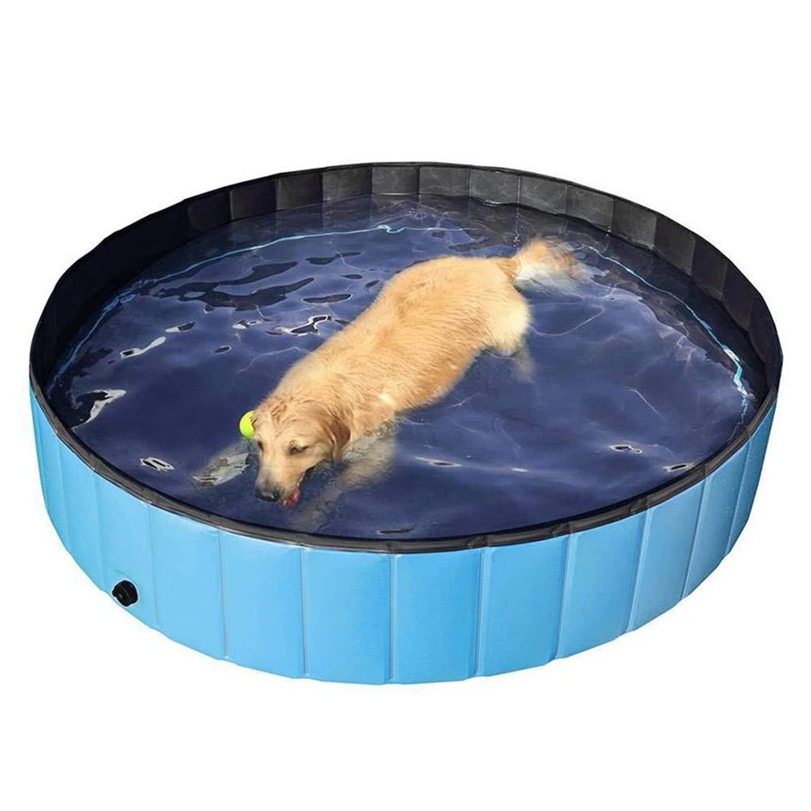Foldable Dog Swimming Pool - PVC Non-Slip Pet & Kids Paddling Pool | Portable Collapsible Dog Bathtub for Indoor/Outdoor Use | Puppy Bathing Tub & Kiddie Pool for Dogs, Cats, Pets | Great for Backyard, Beach, and Summer Water Play
