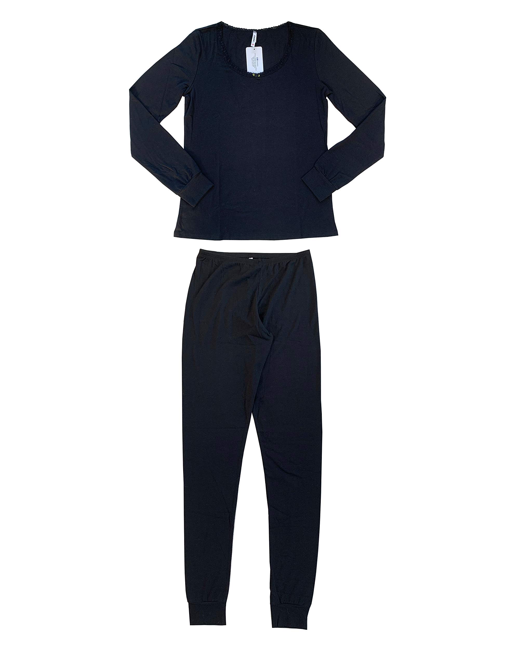 Esme Women's Soft & Comfortable Full Length Pajama Set - Long Sleeve Sleepwear for Winter Nights, Lounge Wear for Relaxing at Home