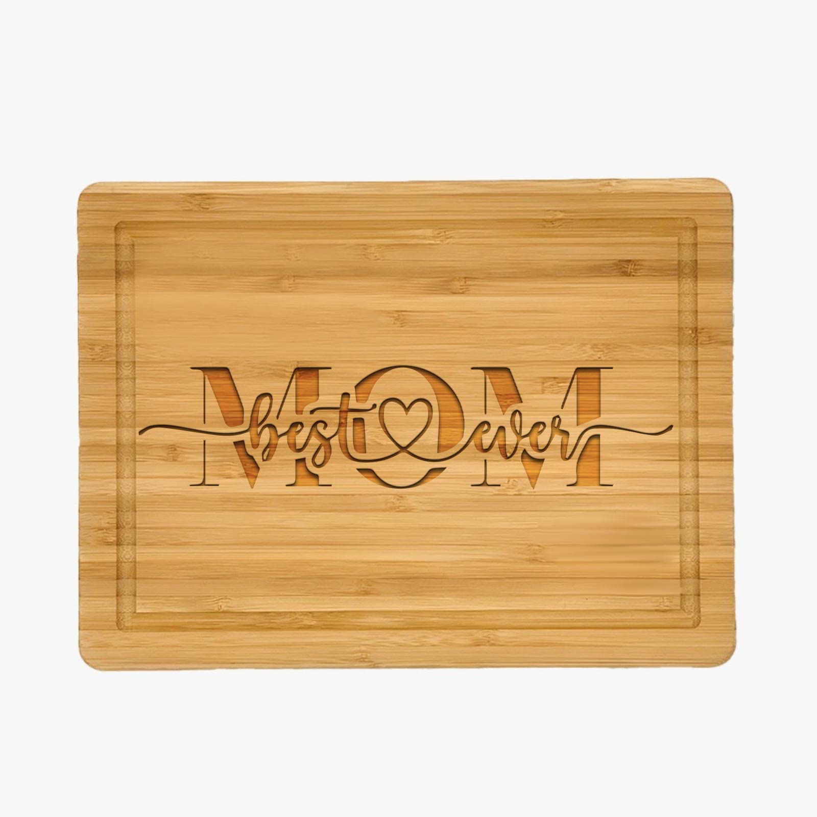 Premium Bamboo Cutting Board - Personalized Engraved Gift for Mom, Best Mother Ever - Ideal for Mother's Day, Housewarming & Kitchen Use