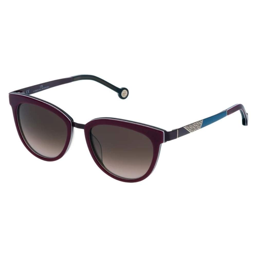 Carolina Herrera Polarized Fashion Sunglasses for Women - SHE748520M31 Burgundy & Transparent Brown Lenses - Perfect for Beach, Driving & Outdoor Activities