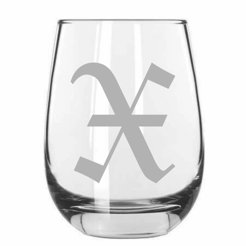 Monogrammed Stemless Wine Glass 15oz - Personalized Gift for Weddings & Parties