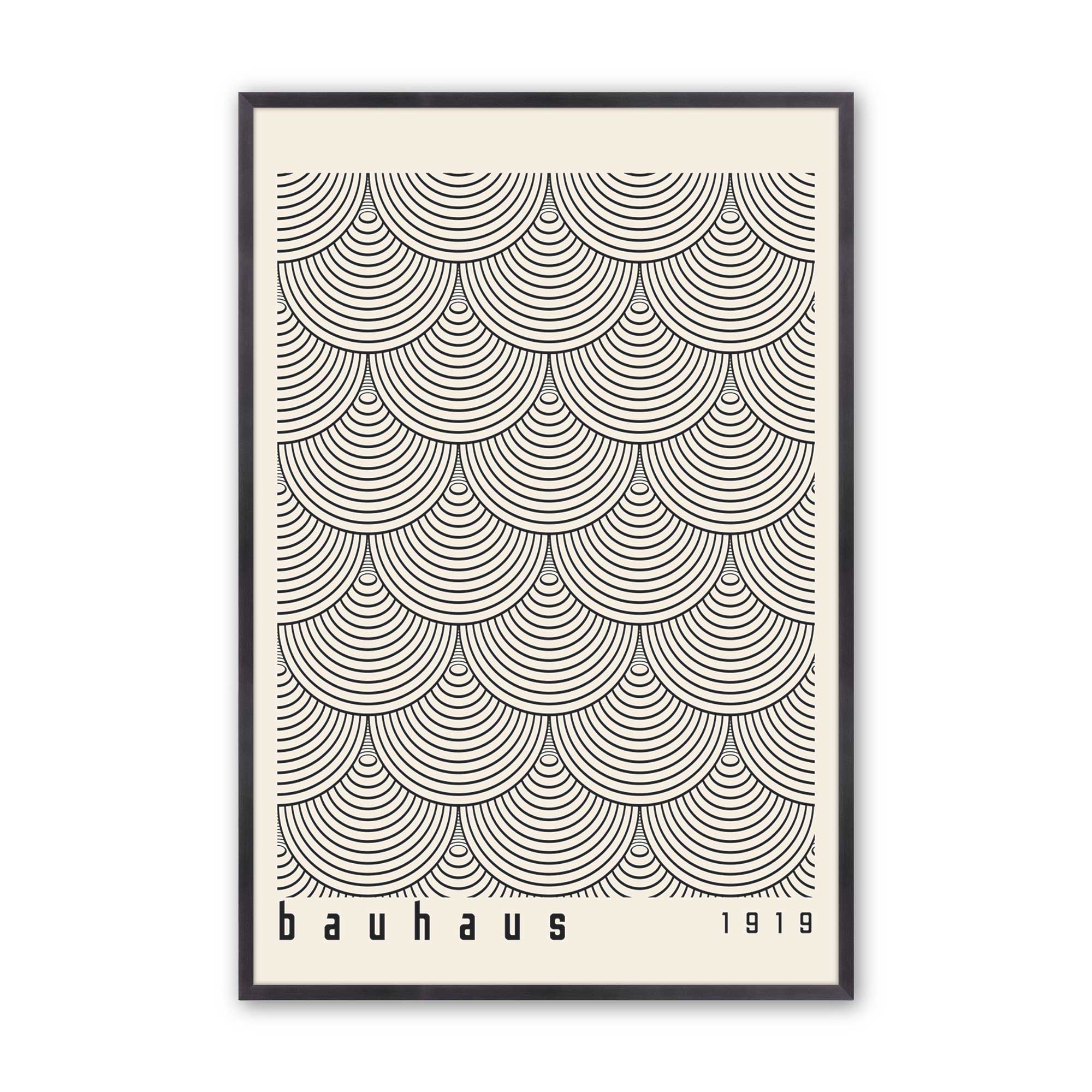 Bauhaus Abstract Art Prints - Set of 2 Framed Wall Decor | Modern Home Office & Living Room Decorations