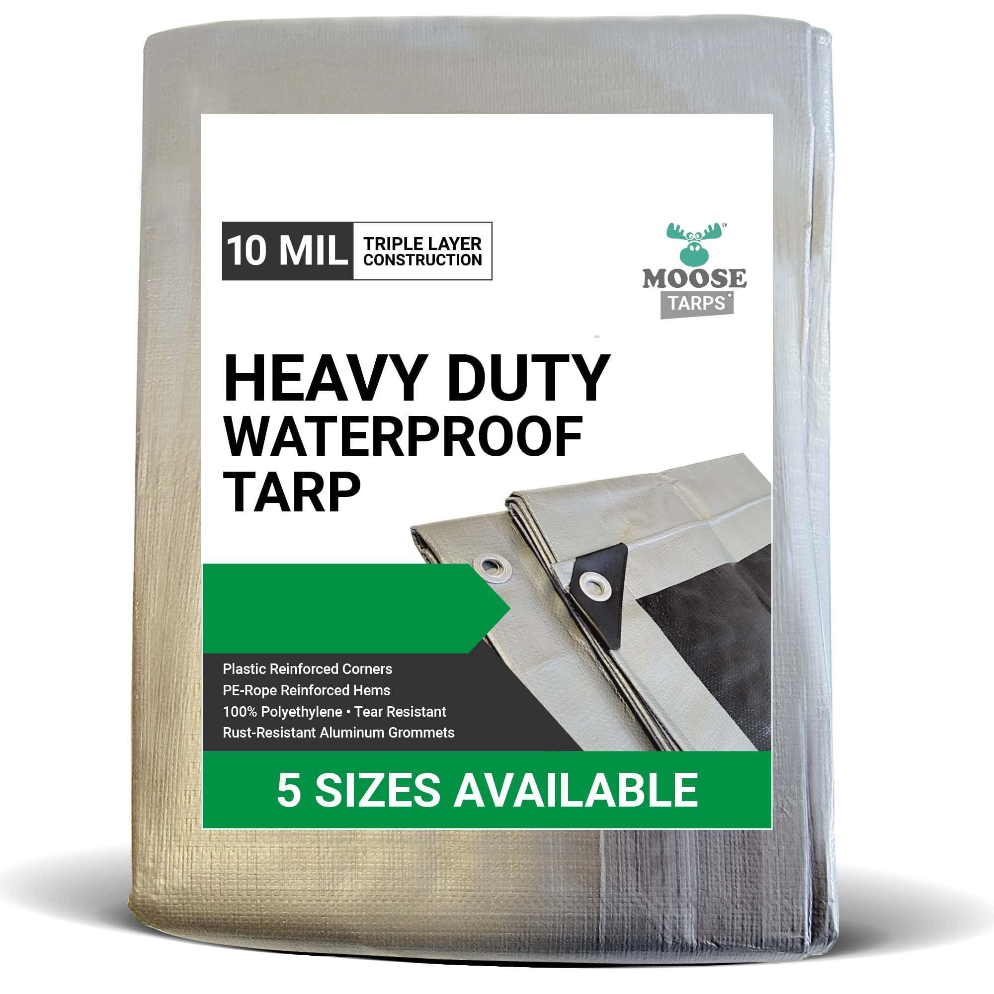 Heavy Duty Waterproof Tent Tarp - 20' x 25' UV & Tear Resistant Cover for Camping, Swimming Pools, Trucks, Boats, Furniture Protection | Indoor & Outdoor Use in Silver/Black | Perfect for Emergency Shelters, Picnics & Outdoor Events
