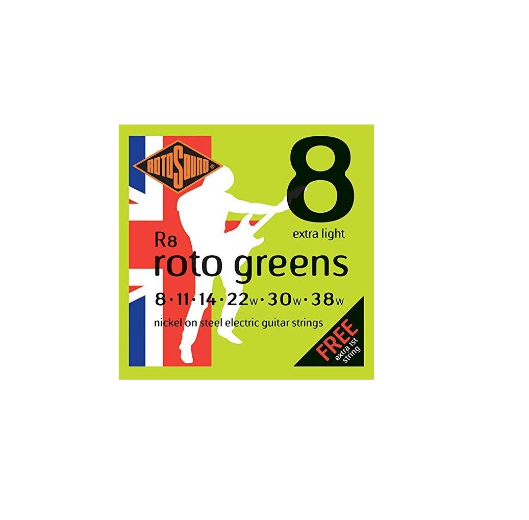 Rotosound Roto Greens Electric Guitar Strings - 10-46 Gauge, Nickel Wound for Bright Tone & Durability | Perfect for Rock, Blues & Studio Recording