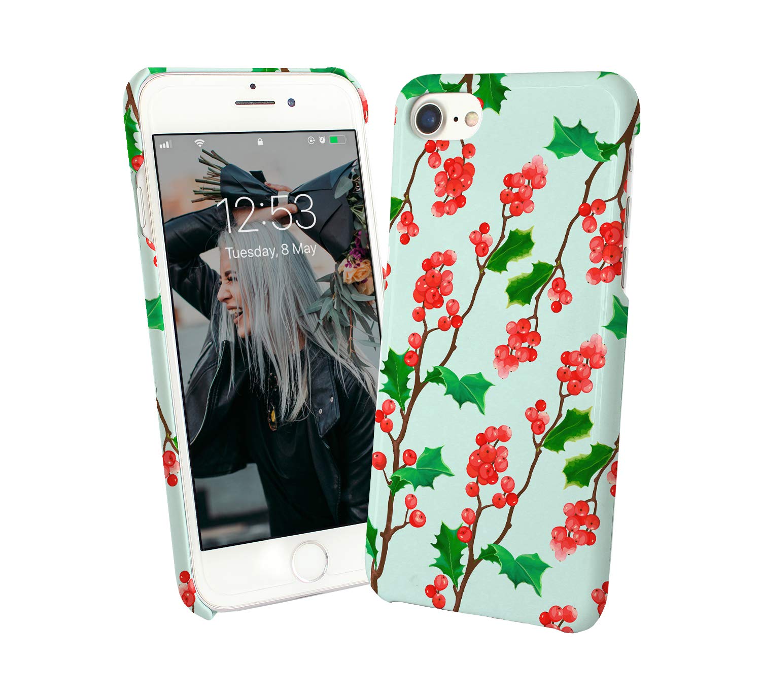 Christmas Holly Tree Pattern Hard PC Phone Case - Protective Cover Compatible with Samsung Galaxy S6 | Holiday Gift for Christmas & Winter Celebrations