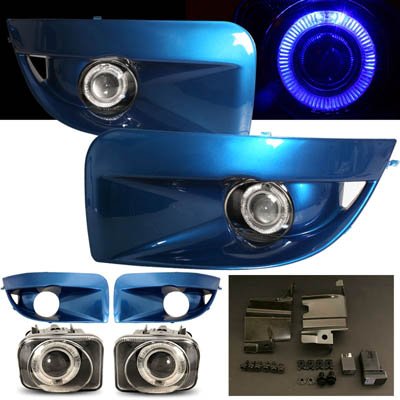 Blue Halo Projector Fog Lights with Blue Covers for 2004-2005 Subaru Impreza WRX/STI - Upgrade Your Night Driving Visibility & Style