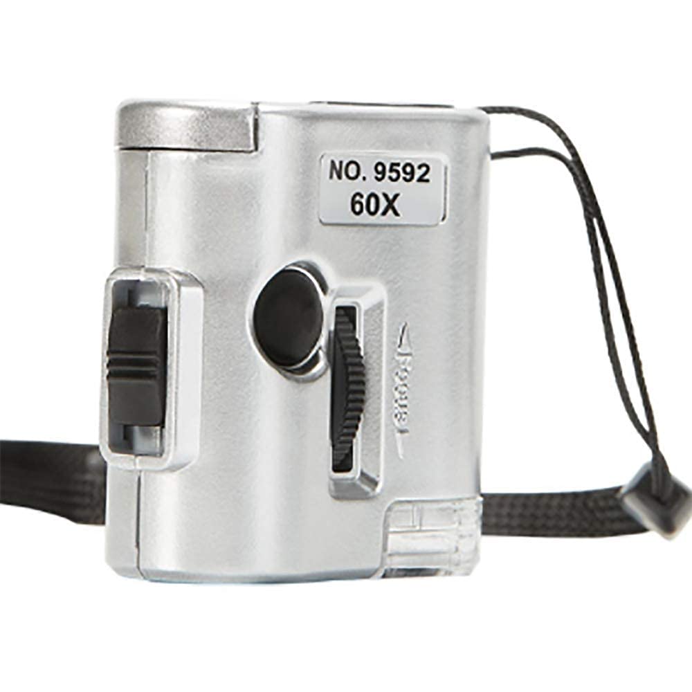 **High Power LED Pocket Microscope Magnifier - Portable Phone Microscope for Reading, Jewelry Inspection & Counterfeit Detection | Ideal for Coin Collectors, Stamp Enthusiasts & Jewelers**