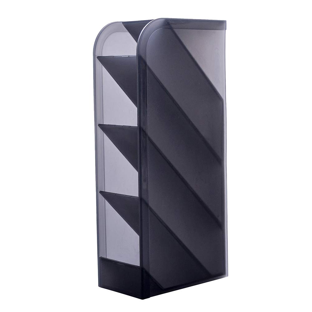 Black Pen & Makeup Brush Organizer - Desktop Storage Box for Office & Cosmetics | Workspace & Home Use
