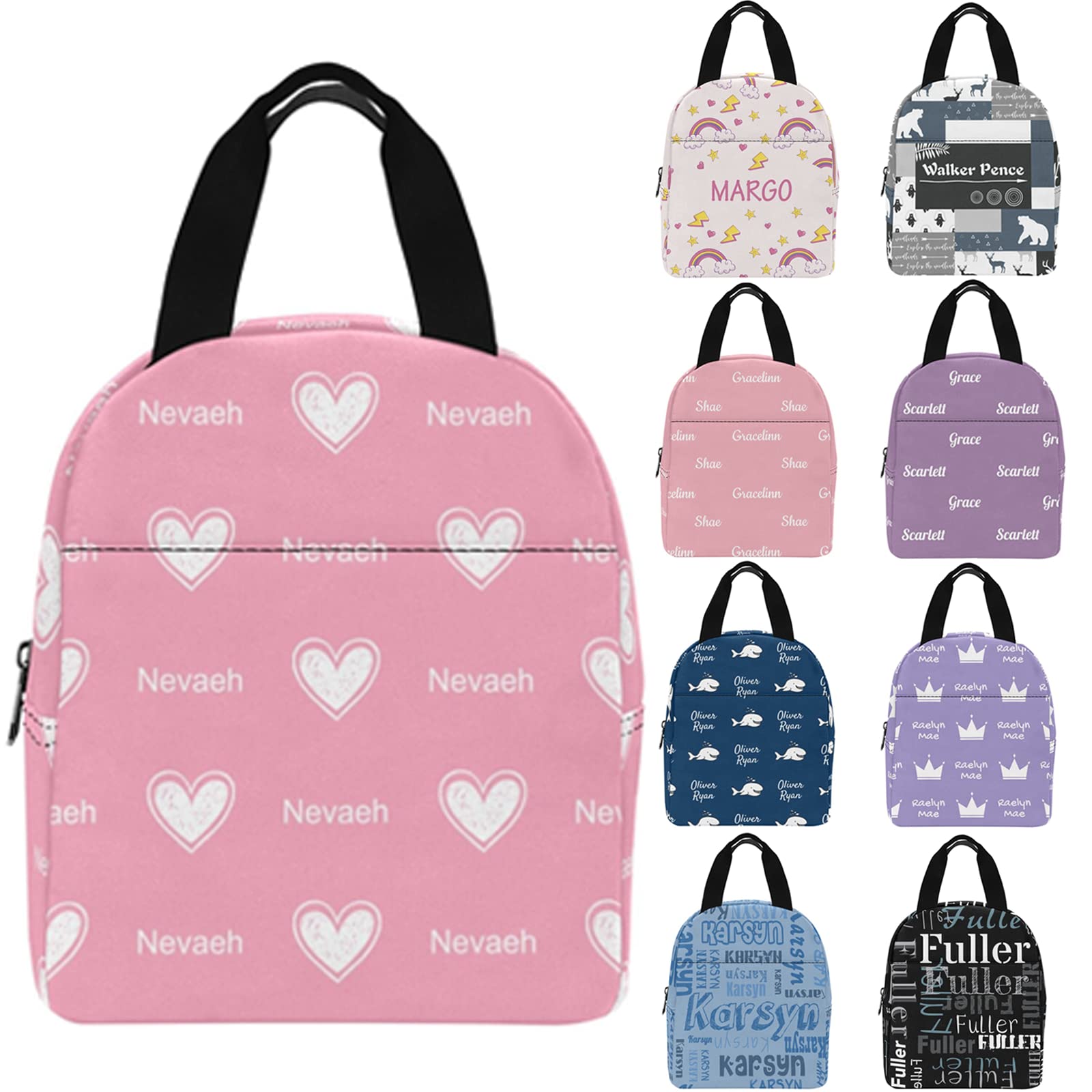 Custom Insulated Lunch Box for Women & Men - Personalized Reusable Thermal Lunch Bag with Pocket - Perfect for Office, School, Picnics & Travel
