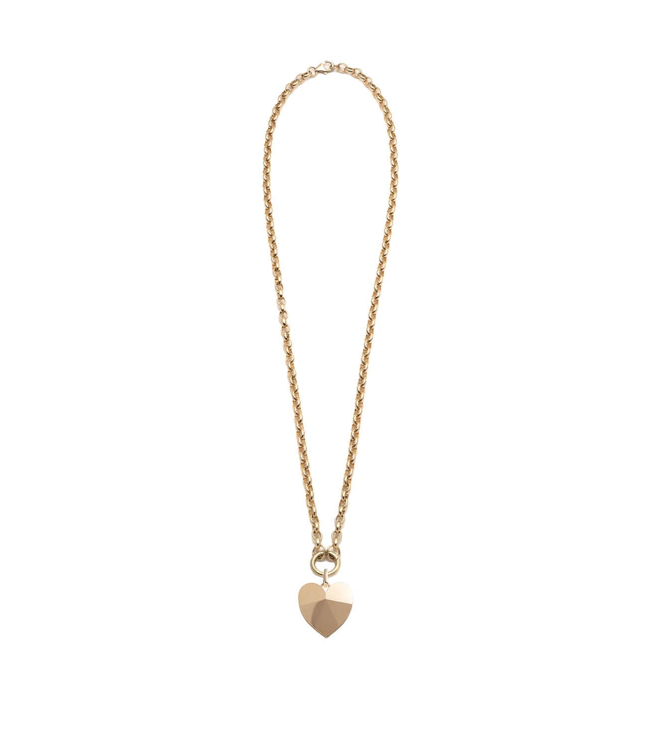 Faceted Heart Love Heavy Open Chain Necklace - Elegant Jewelry for Valentine's Day, Anniversary & Romantic Date Night Gifts