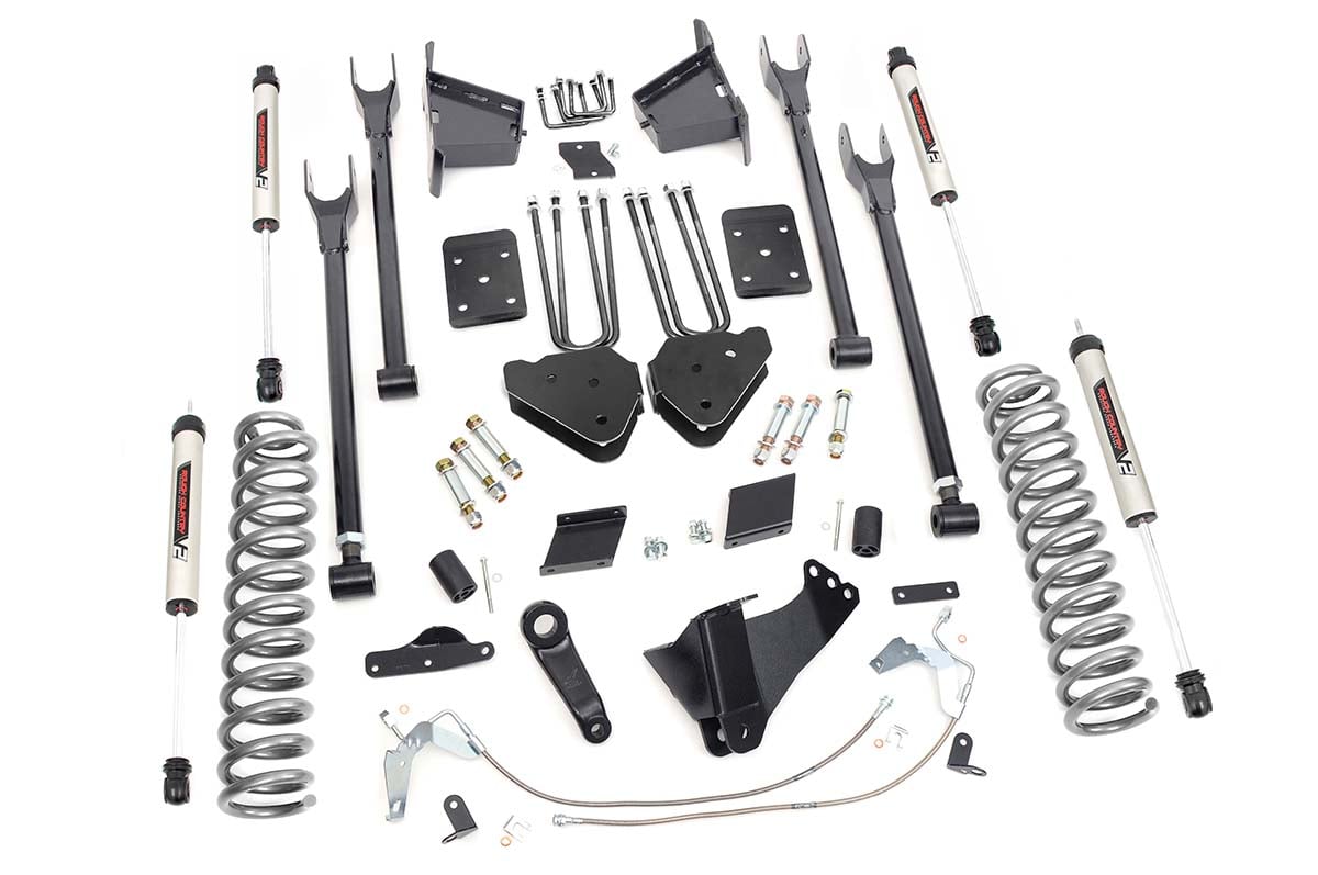 6 Inch Lift Kit for Ford F-250 Super Duty 4WD (2011-2014) - Heavy Duty 4 Link Suspension System with OVLD V2 Technology - Off-Road Upgrade for Enhanced Performance & Towing Capacity