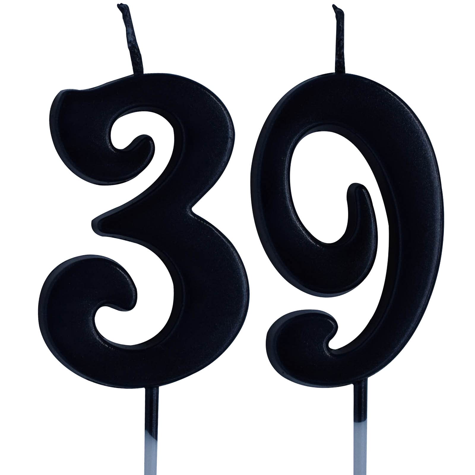 39th Birthday Candle - Black Number 39 Cake Topper for Women & Men | Party Decorations & Supplies | Perfect for Birthday Cakes, Celebrations & Milestone Parties