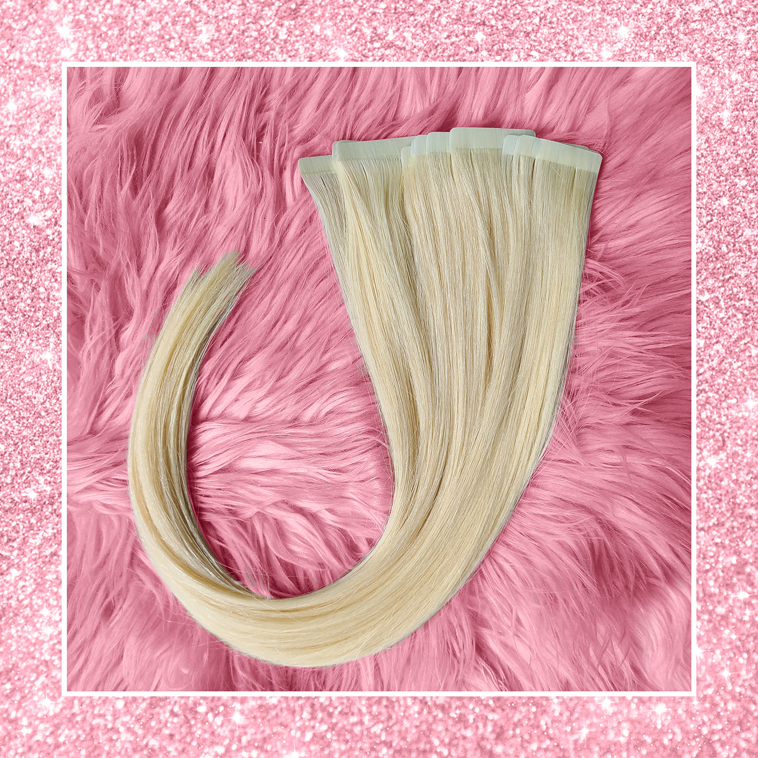 Premium Indian Remy Tape-In Hair Extensions for Women - 100% Human Hair - Blonde 18-60 Inches - Seamless Blending for Volume & Length - Perfect for Weddings, Parties & Daily Styling