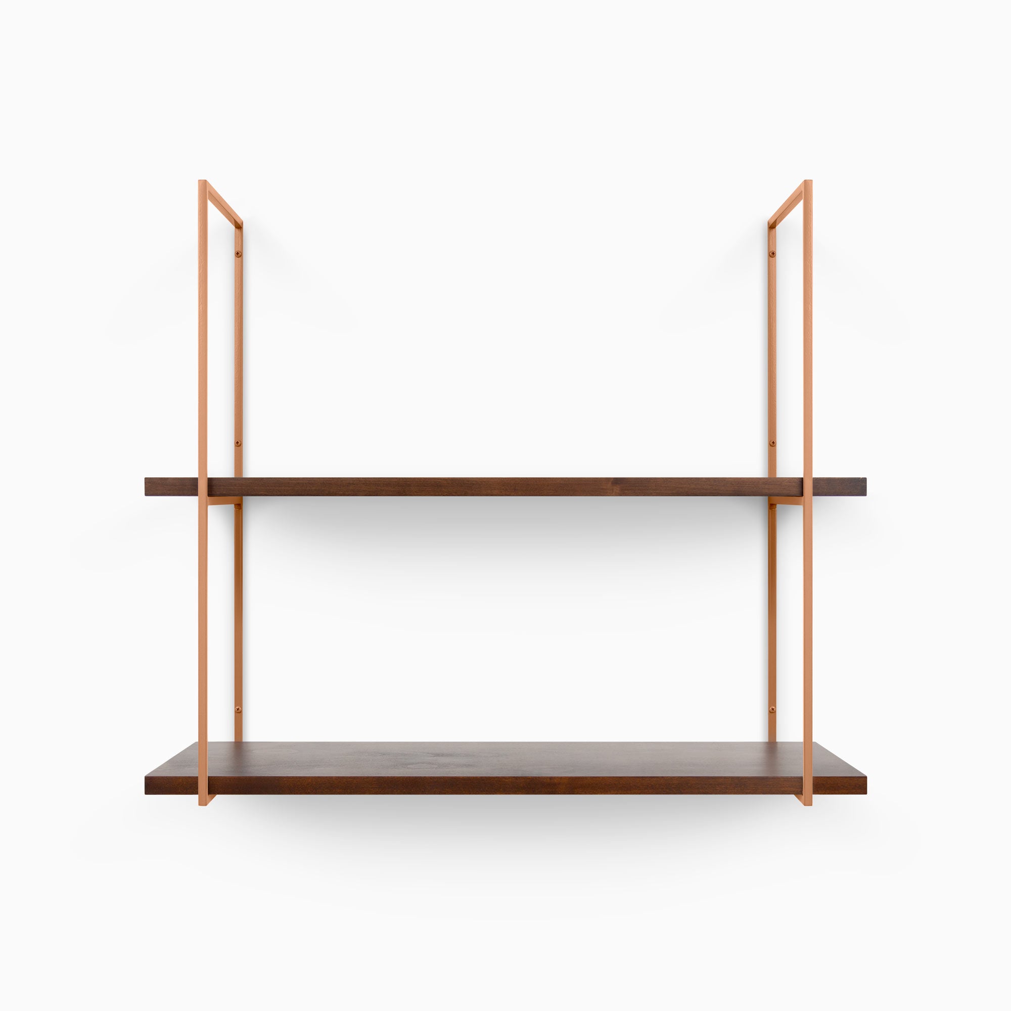 Lloyd Espresso 2 Tiered Shelf - Rustic Wood Wall Mounted Display Shelf for Kitchen, Bathroom & Living Room Decor | Perfect for Organizing Spices, Plants & Home Decor Items