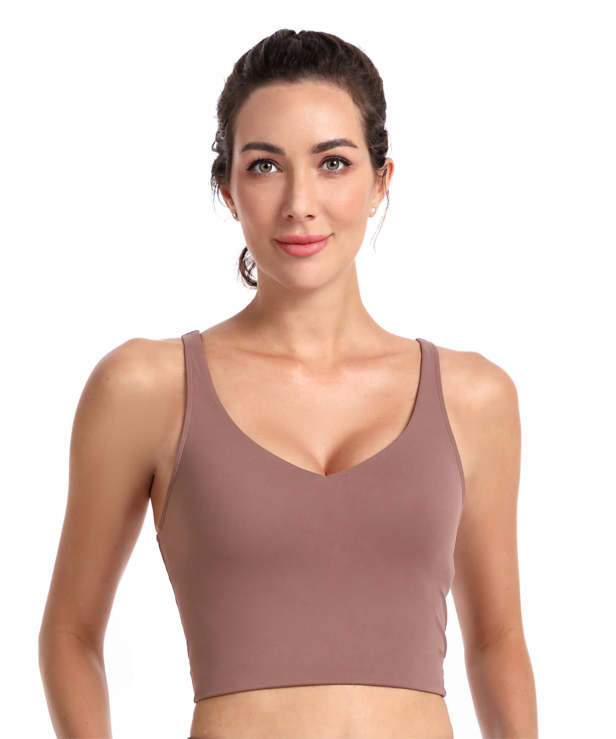 Sunzel Women's Workout Tank Top - Longline Padded Sports Bra, Cute Crop Active Shirt for Running, Gym & Yoga | Athletic Performance & Comfort
