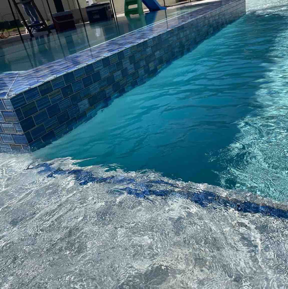 Deep Blue Glass Pool Mosaic Tile 2x3 - Stunning Waterproof Backsplash for Swimming Pools, Spas & Bathrooms