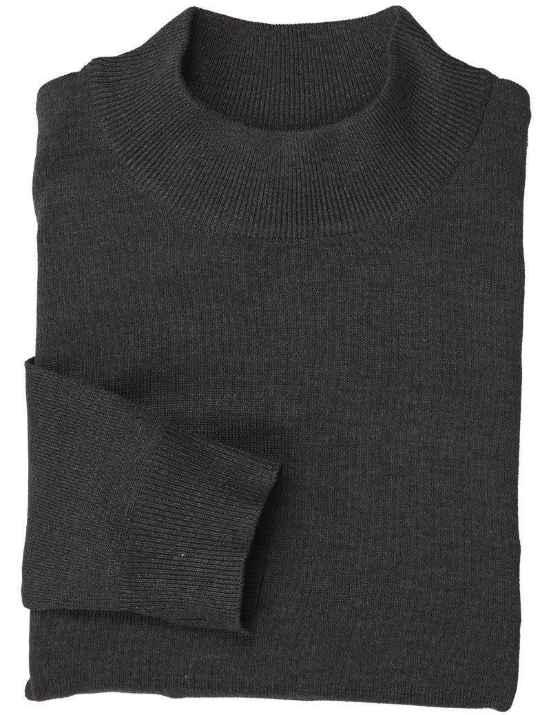 Mock Neck Sweater for Women - Soft Charcoal Gray Pullover - Perfect for Fall Layering & Winter Outfits