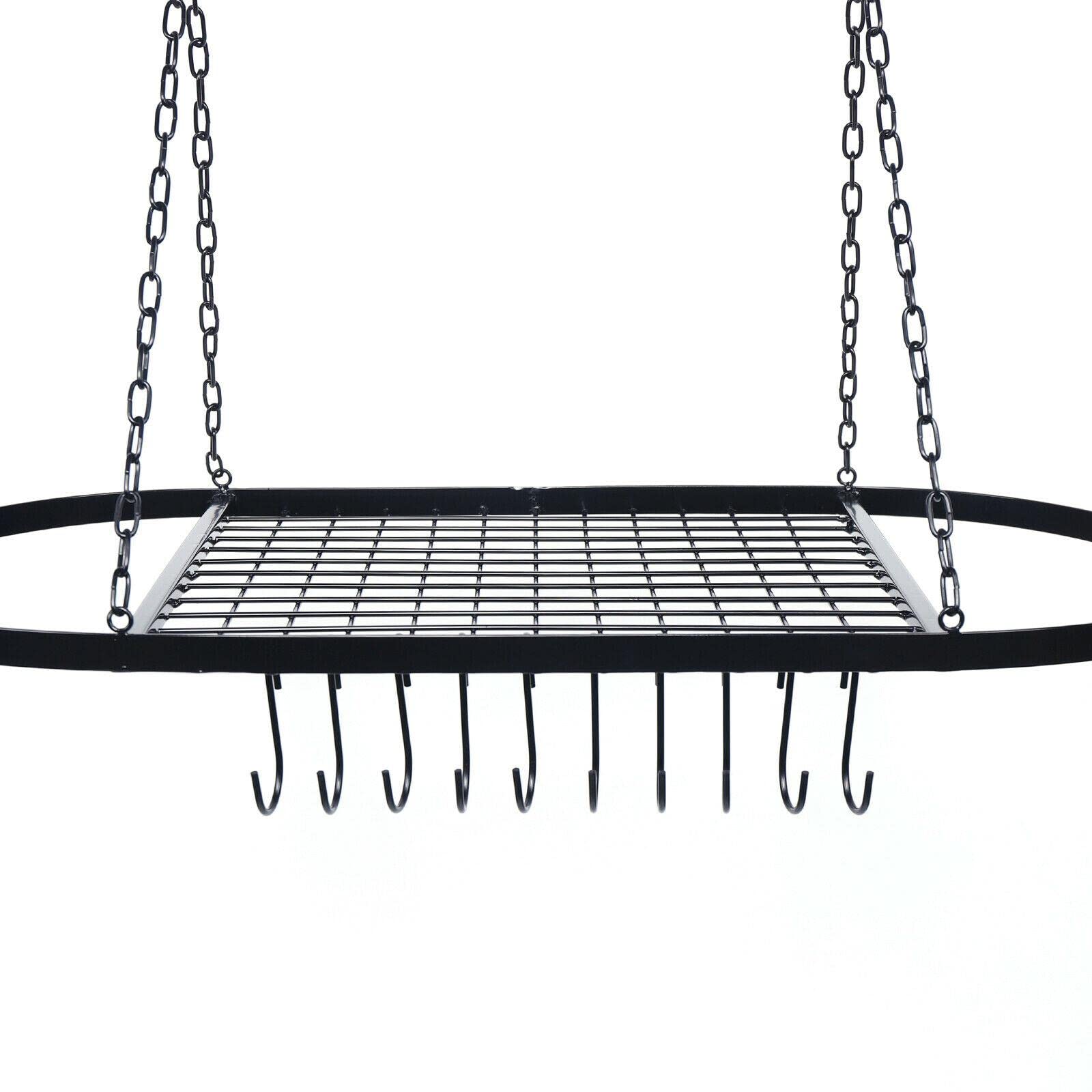 Silver 32-Inch Wall-Mounted Kitchen Pot Rack Organizer - Hanging Cookware Storage Shelf for Pots, Pans & Utensils - Perfect for Small Kitchen Space Saving & Organization