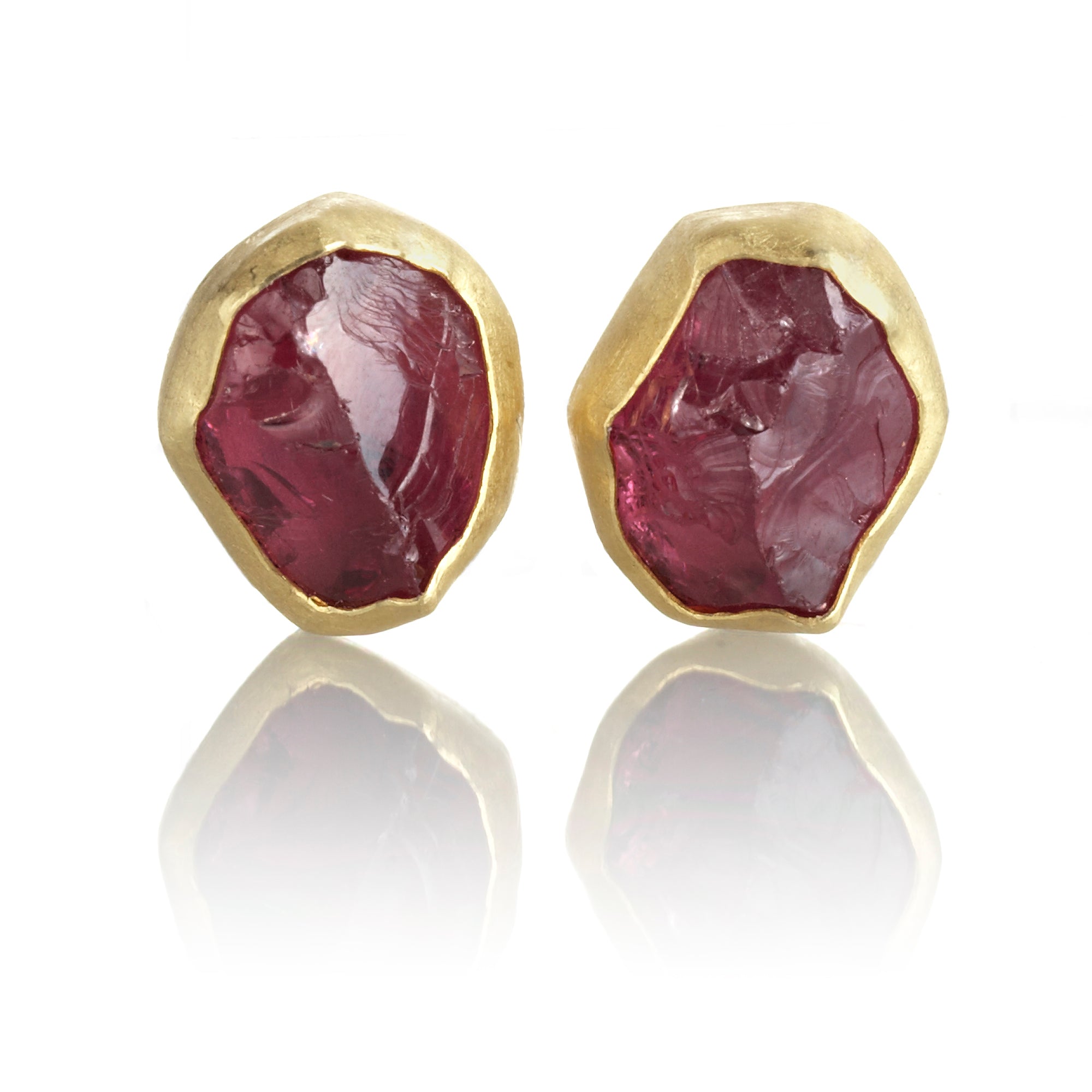 Natural Garnet Crystal Stud Earrings for Women - Elegant Healing Gemstone Jewelry for Daily Wear & Special Occasions