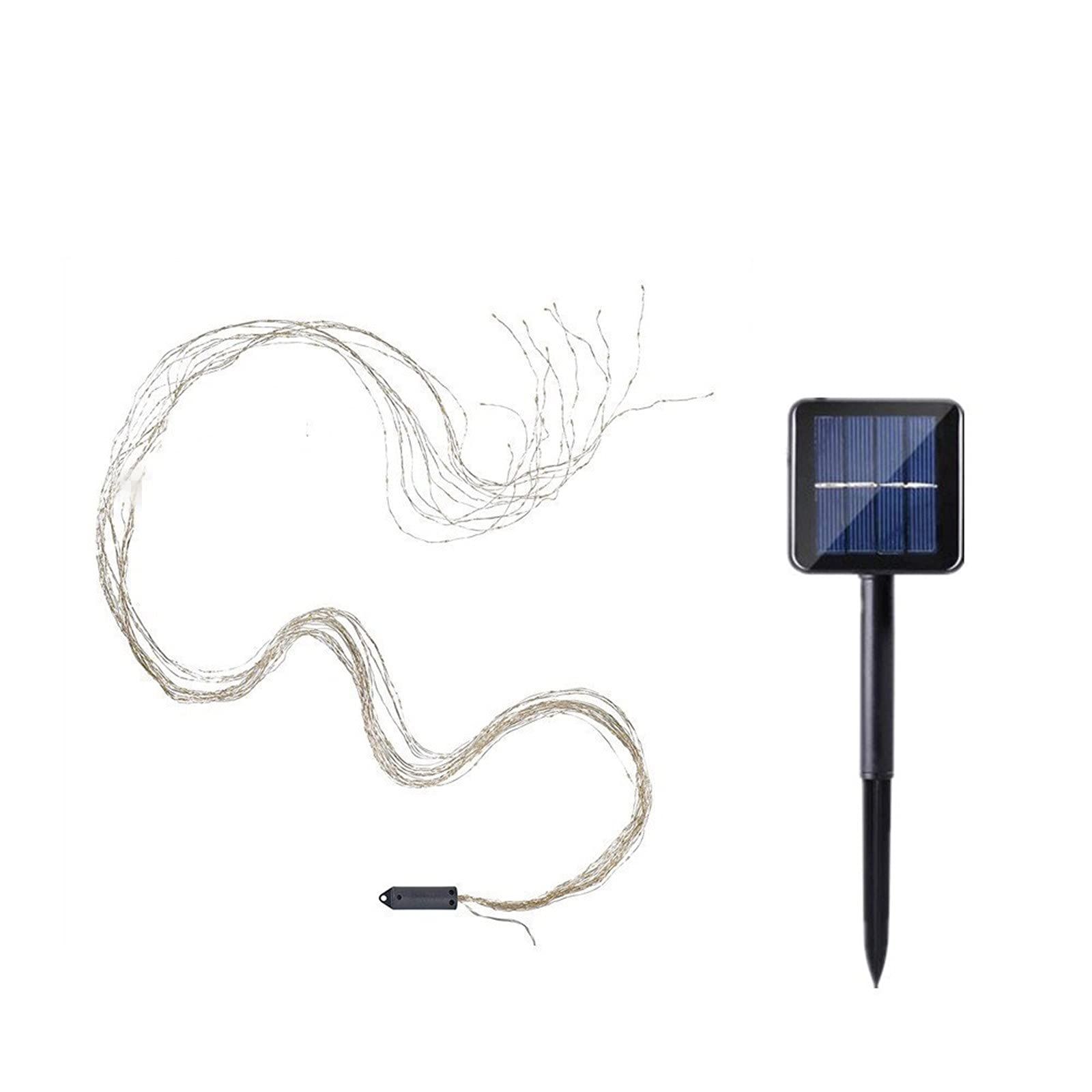 200 LED Solar Firefly Lights Outdoor with Remote Control - 8 Modes, Timer, Waterproof Silver Wire for Garden, Vines, Plants, Willow Trees - Perfect for Christmas, Holiday, Wedding, Party Decorations & Backyard Lighting