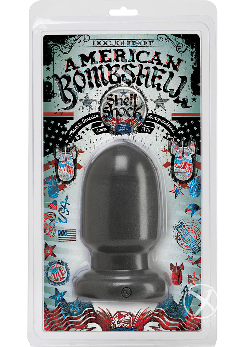 American Bombshell Shell Shock Anal Plug - Small Gun Metal - Perfect for Beginners & Sensual Play at Home or in the Bedroom