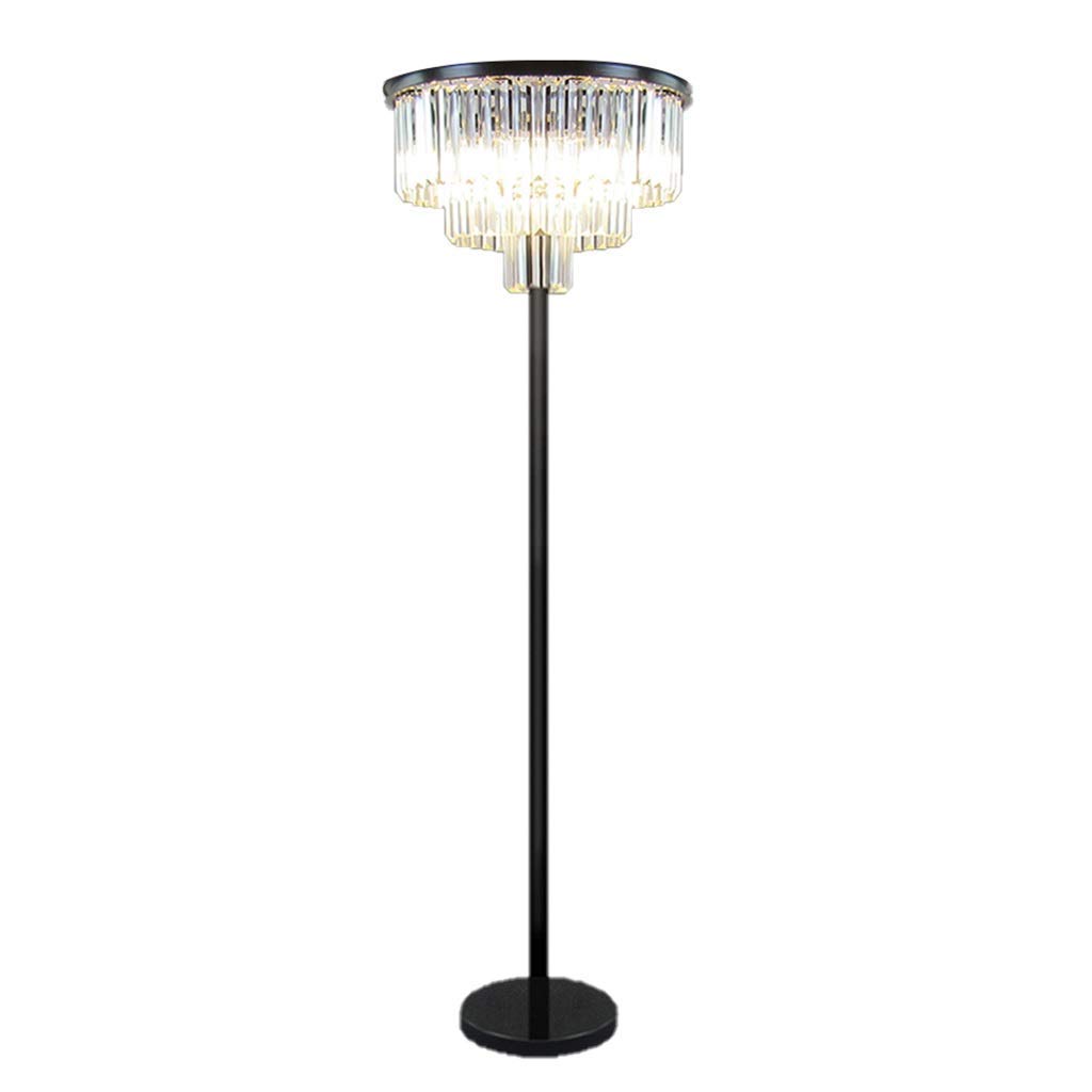 Modern Crystal Shade Floor Lamp - Tall Standing Lamp with Adjustable Height for Living Room, Bedroom & Office - Elegant Lighting for Home Decor & Reading Nook