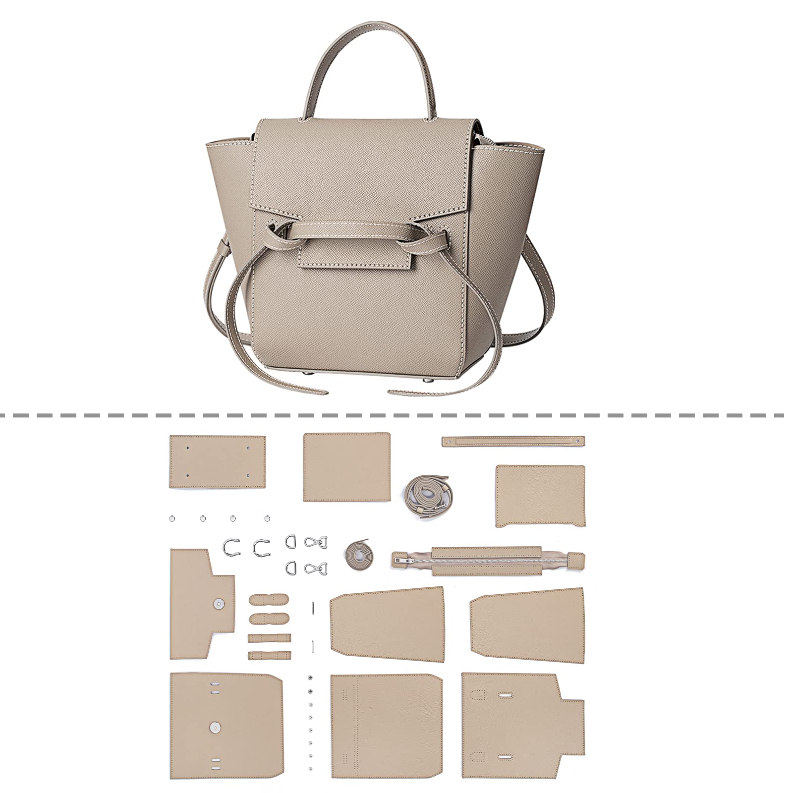 POPSEWING DIY Leather Bag Making Kit - Designer Belt Bag & Shoulder Purse for Women & Adults - Complete Sewing Kit with Tools - Perfect for Crafting, Personalized Gifts & Fashion Accessories (Ideal for DIY Projects, Birthday Presents & Creative Hobbies)