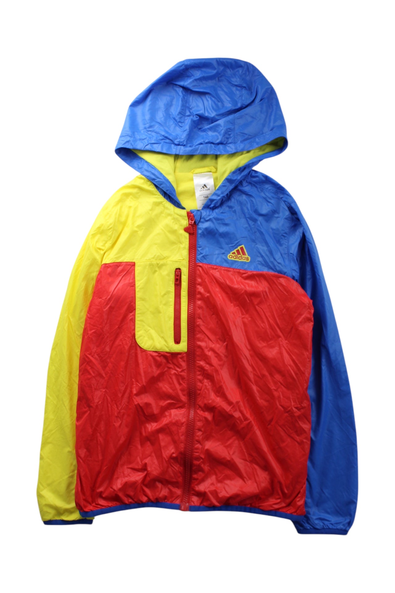Adidas Lightweight Windbreaker Jacket for Men - Waterproof Running Jacket with Hood - Breathable Outdoor Sports Coat for Hiking, Jogging & Travel (Size 10Y)
