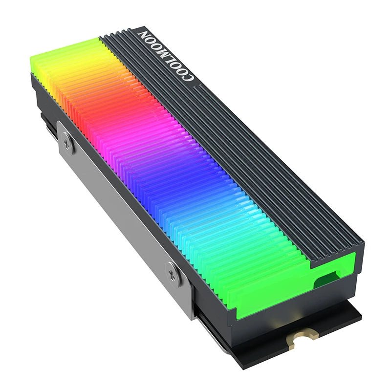 COOLMOON CM M2A M.2 SSD Heatsink Cooler with ARGB Lighting - High Performance Cooling Solution for Gaming PCs & Workstations