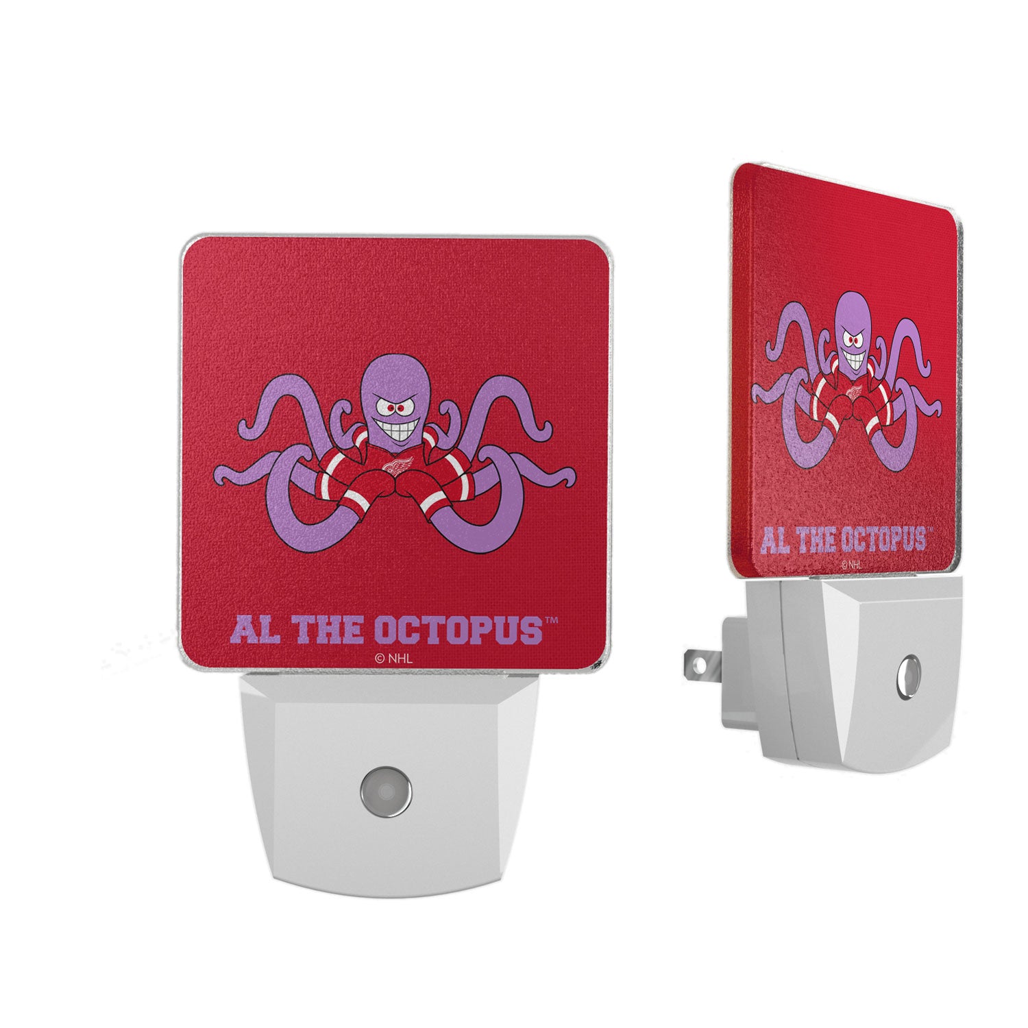 Detroit Red Wings LED Night Light 2 Pack - Dimmable, Energy Efficient Hockey Fan Gift for Bedroom, Nursery, or Game Room Decor