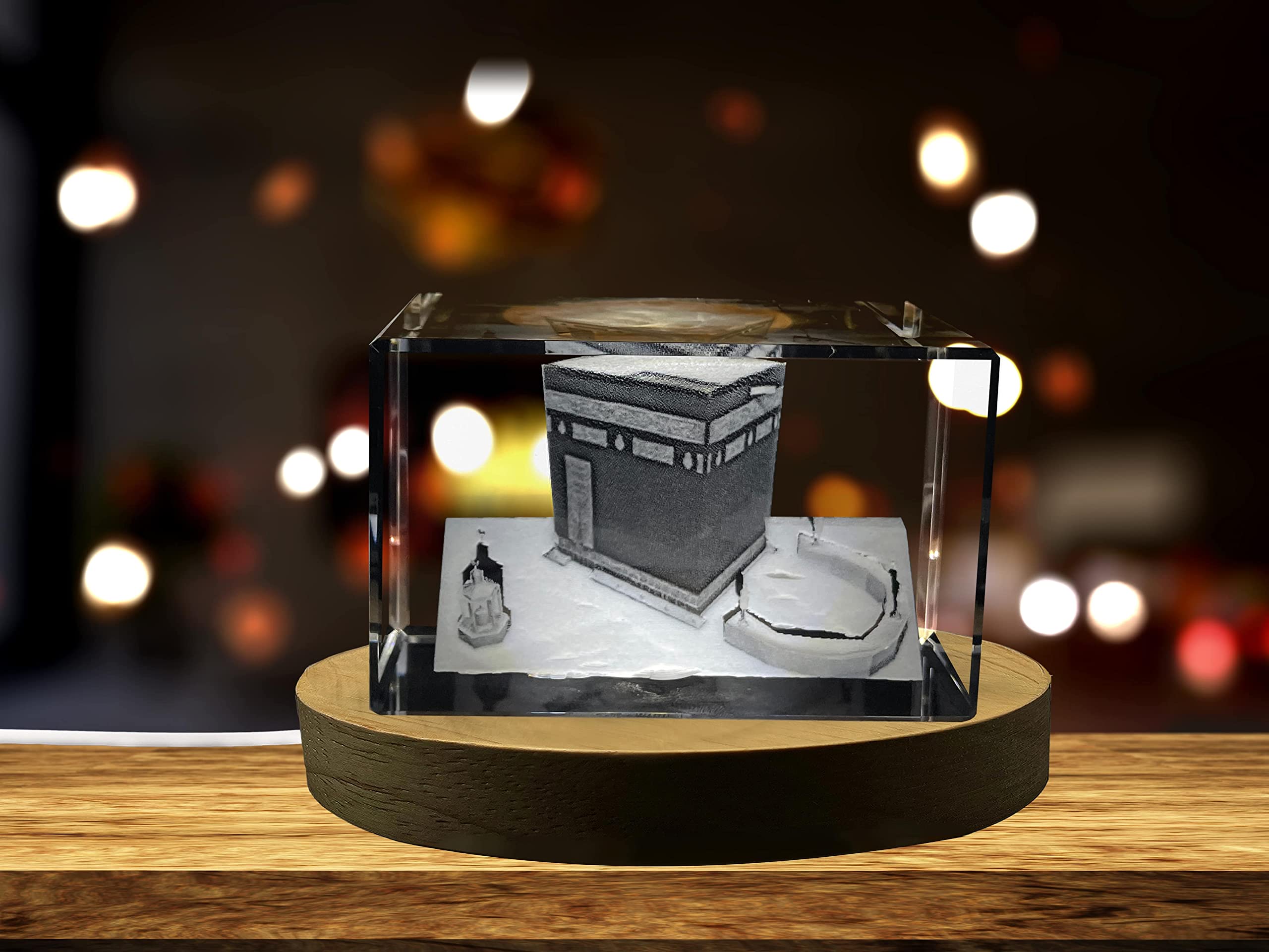 Al Kaaba 3D Engraved Crystal Keepsake - Personalized Photo Gift, Custom Home Decor & Collectible Souvenir (X-Large) - Perfect for Ramadan Gifts, Islamic Home Decor & Special Occasion Presents