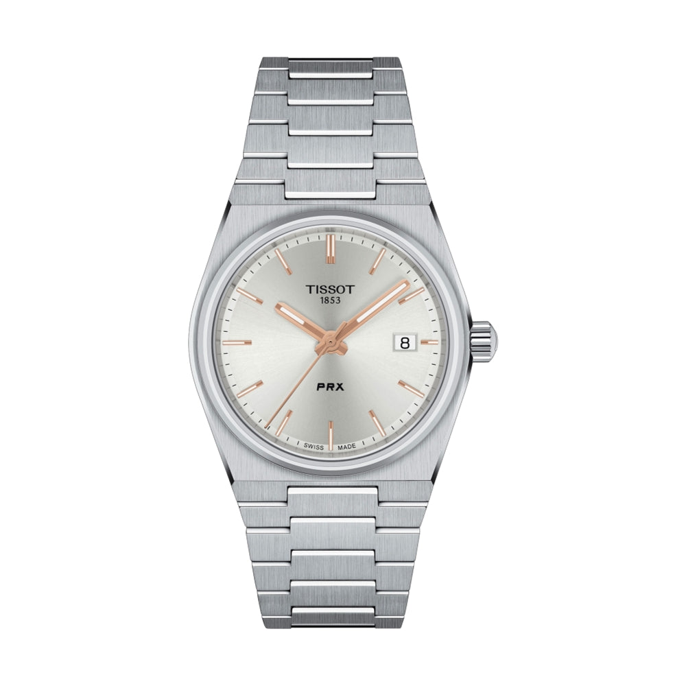 PRX 35mm Quartz Watch with Silver Dial - Stylish Unisex Timepiece for Men & Women - Perfect for Office, Casual Wear & Special Occasions