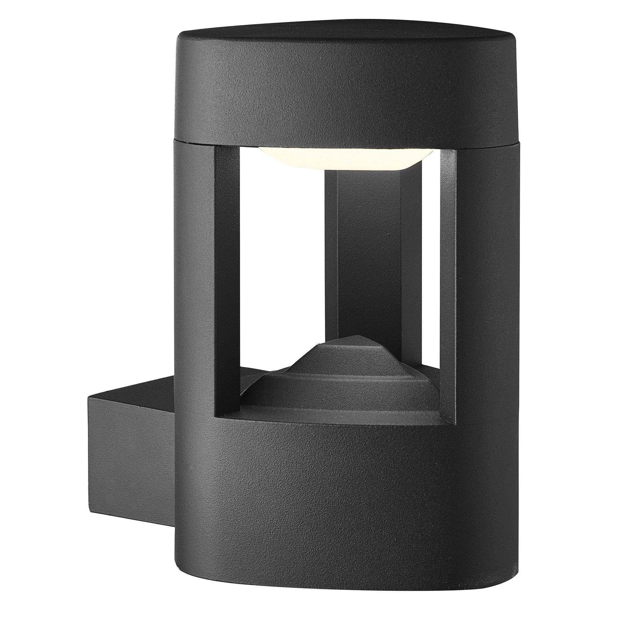 Waterproof IP44 Grey LED Outdoor Wall Light with Clear Polycarbonate Shade - Durable Aluminum Fixture for Porch, Garden & Patio Lighting