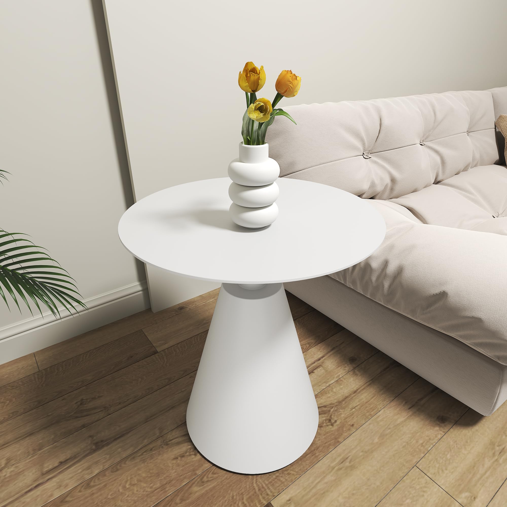 Modern Round Pedestal Side Table - 19.5