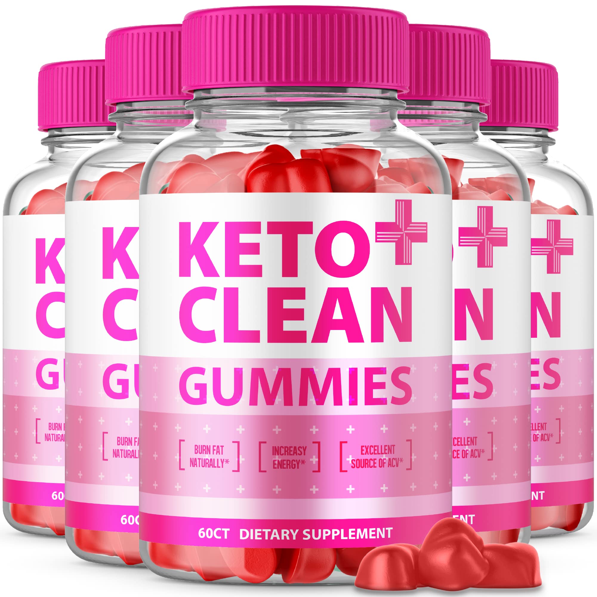 (5 Pack) Keto Clean Gummies - Vegan Keto ACV Gummies with Apple Cider Vinegar, Beet Root Juice & Vitamin B12 | Sugar-Free Weight Loss Supplement for Keto Diet | Perfect for On-The-Go Snacking & Energy Boost