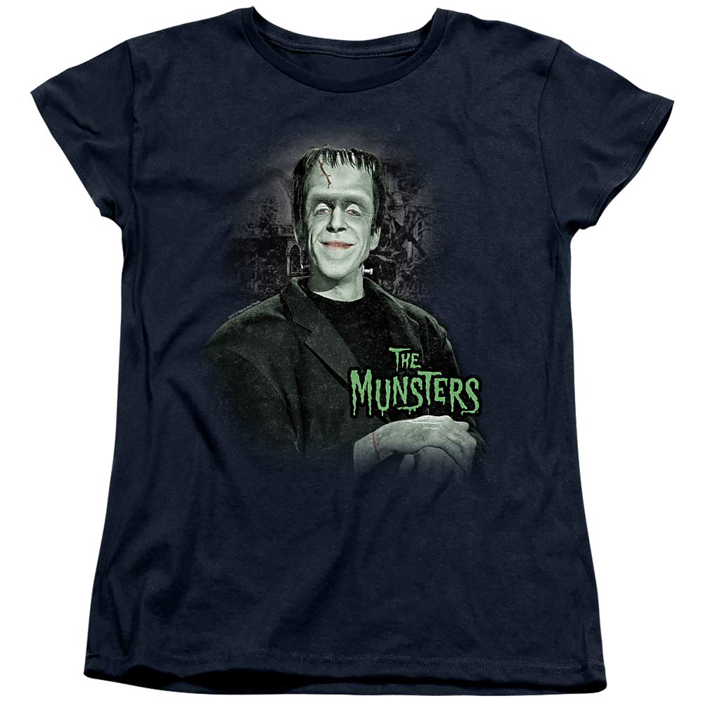 The Munsters Man of The House Women's T-Shirt | Vintage TV Show Graphic Tee | Comfortable Cotton Casual Top for Fans, Halloween Costumes & Retro Fashion