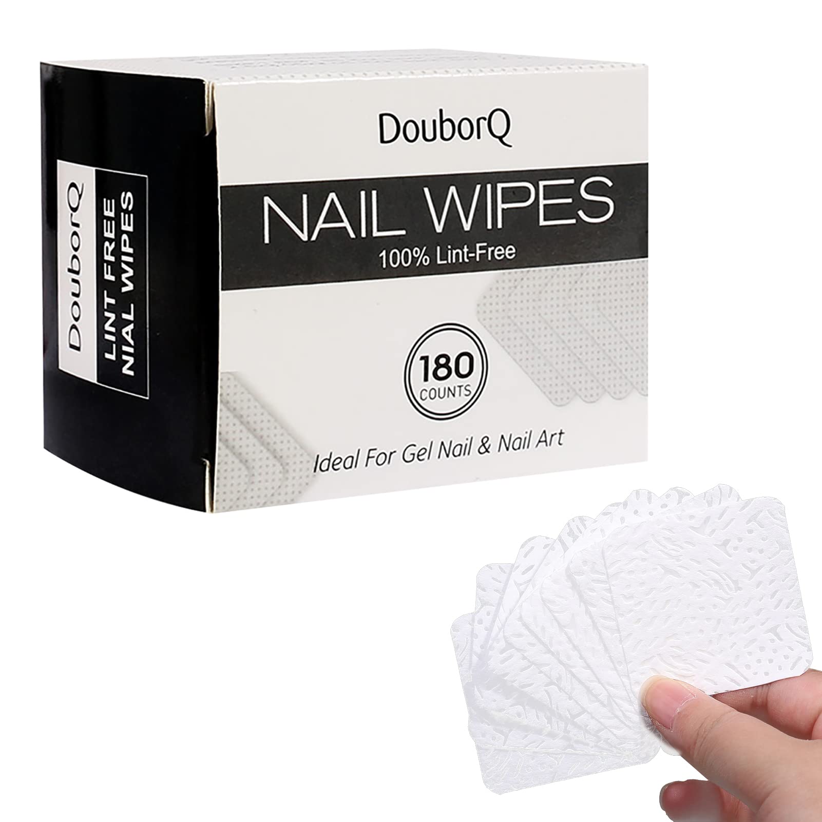 Premium Lint-Free Nail Polish Remover Cotton Pads - 180/360 Count for Nail Art, UV Gel & Polish - Gentle & Absorbent Nail Wipes for Salon & Home Manicures