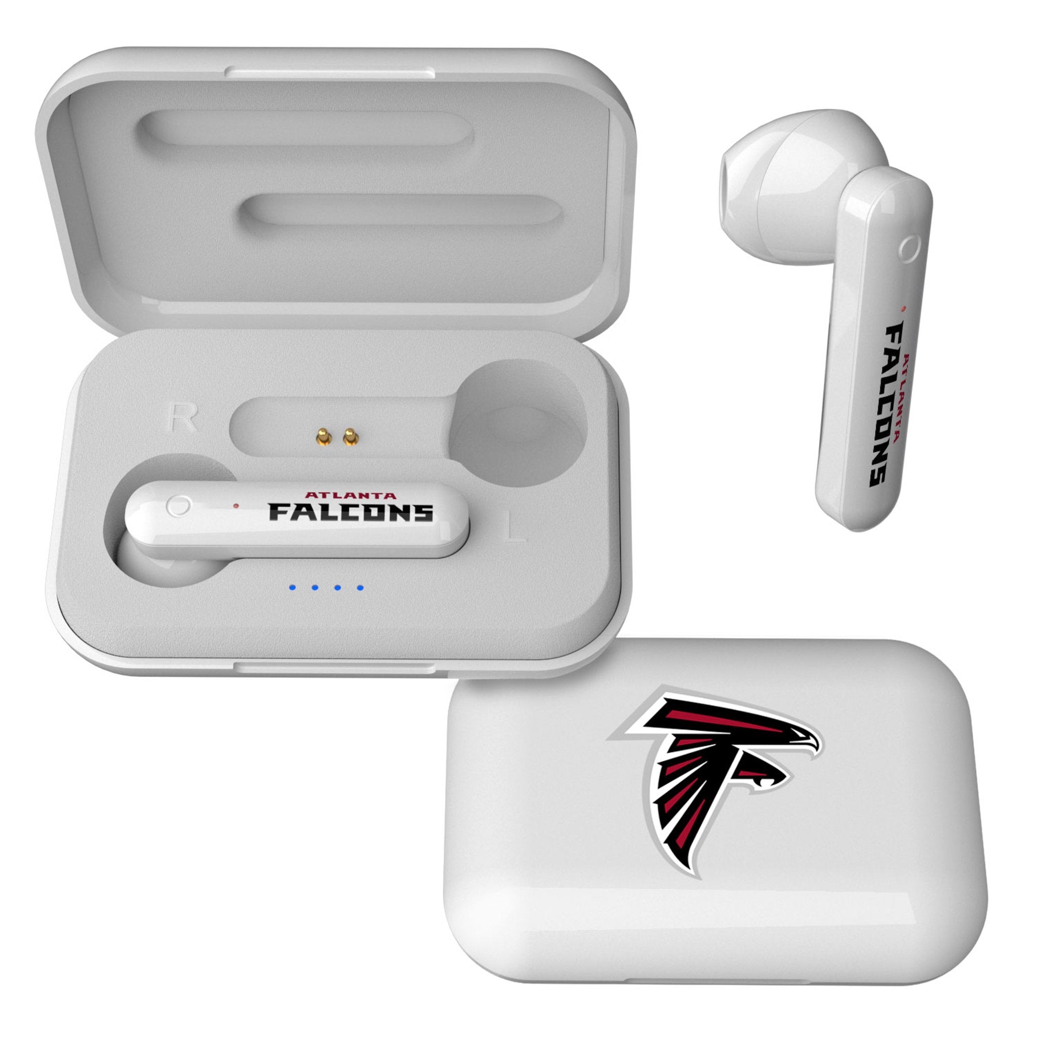 Atlanta Falcons Official Wireless TWS Earbuds - Bluetooth 5.0 Noise Cancelling Headphones for Sports, Workouts & Game Day