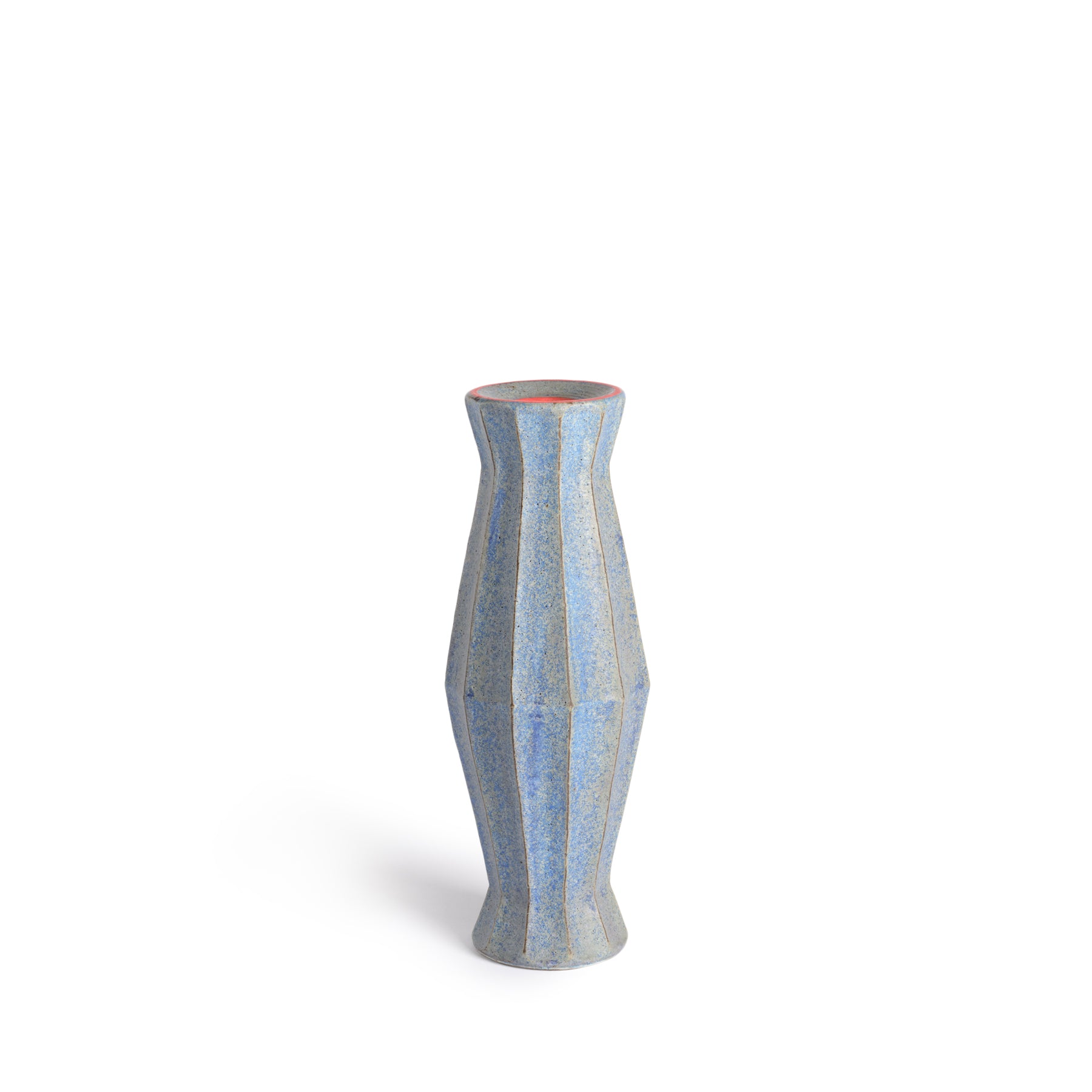 Indigo Blue Ceramic Column Vessel - Handmade Decorative Vase for Home Decor, Wedding Centerpiece, and Boho Chic Interior Design