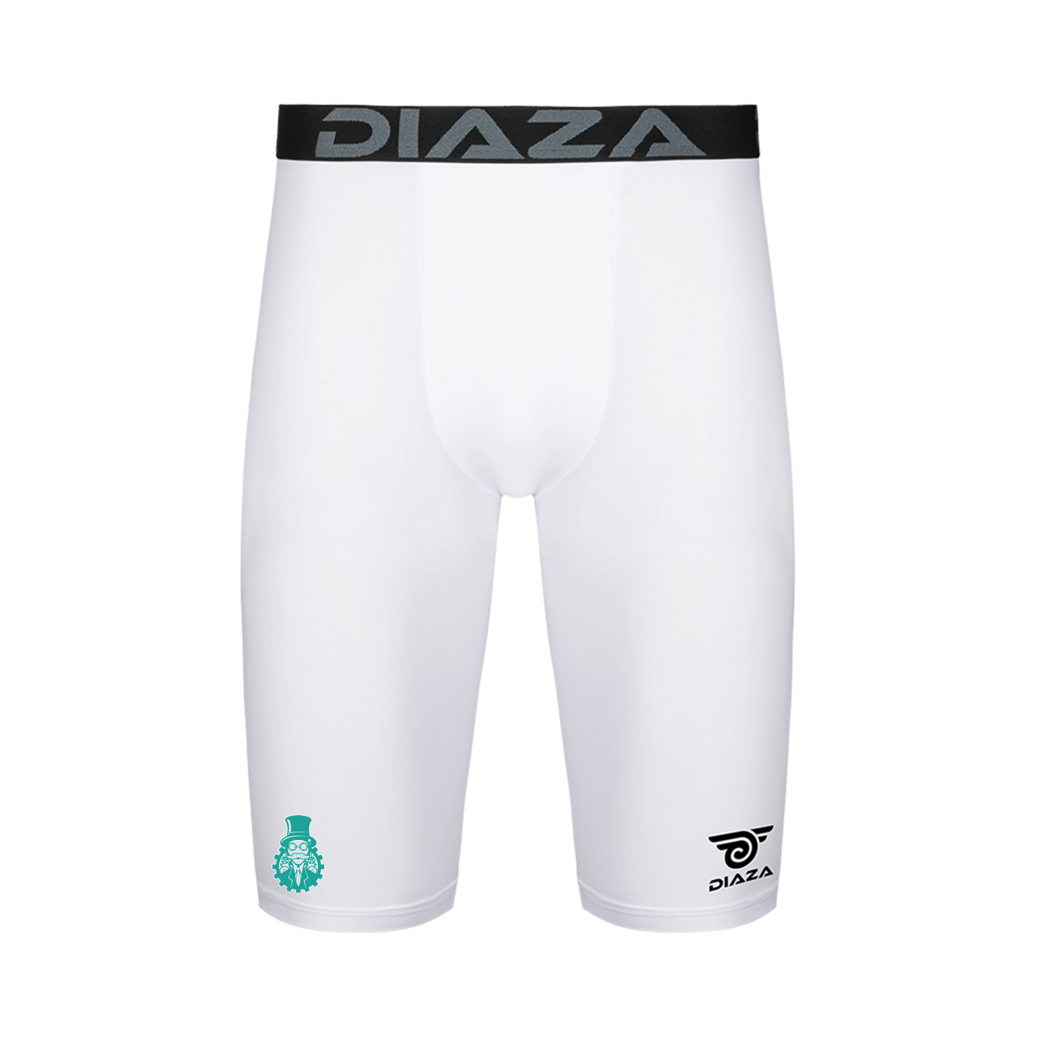 Detroit Innovators Men's Compression Shorts - Moisture Wicking Workout Shorts for Running & Gym - White (Perfect for Training, Sports & Active Lifestyle)