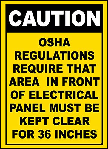 12x8 Inches Aluminum Safety Sign - 'Area in Front of Panel Must Be Clear' - 0.04