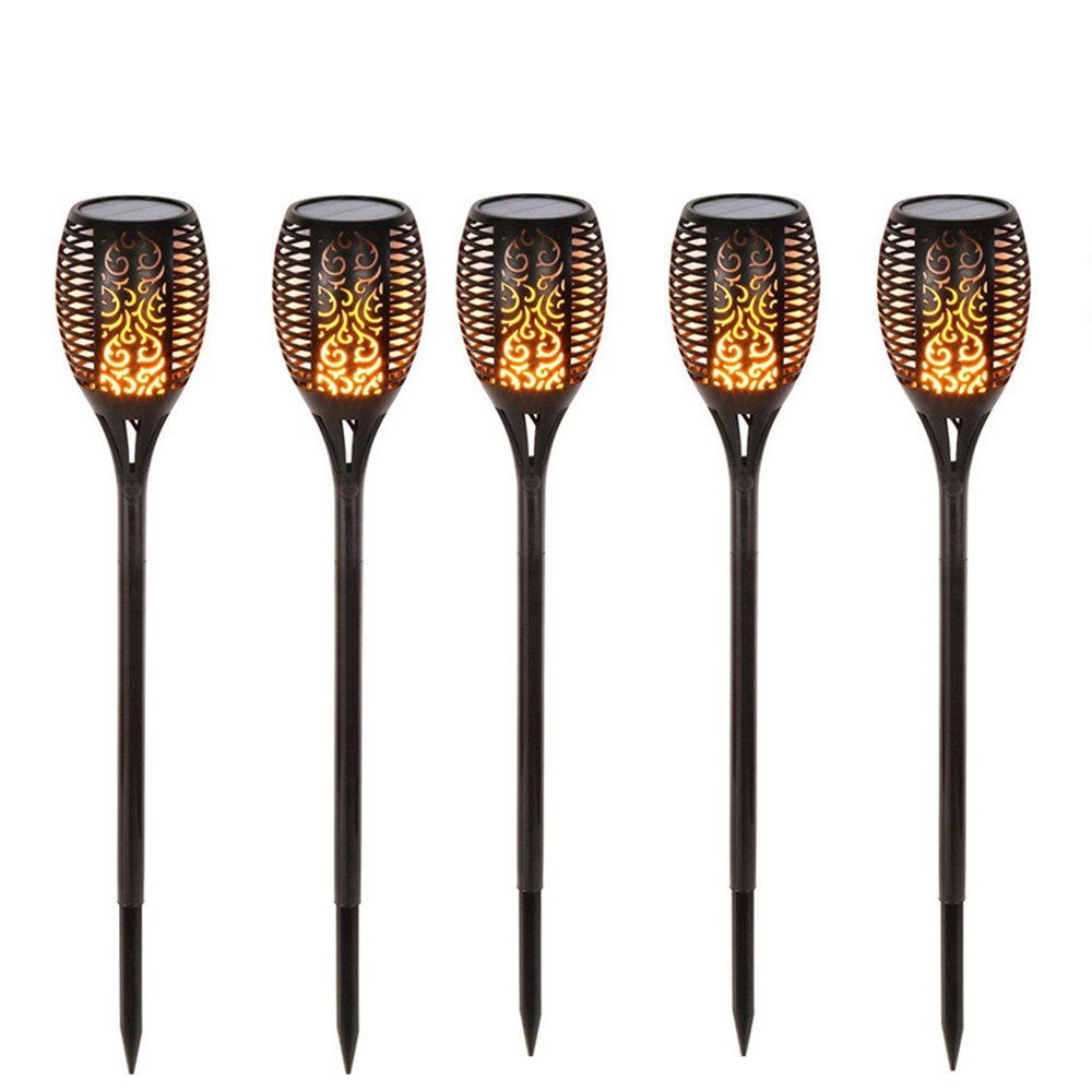 ELEOPTION 6 Pack Solar Lights Outdoor, Waterproof Garden Solar Rock Landscape Lights with Flickering Flame Effect - Warm White for Lawn, Yard, Patio, Walkway | Perfect for Garden Decoration, Pathway Lighting & Outdoor Ambience