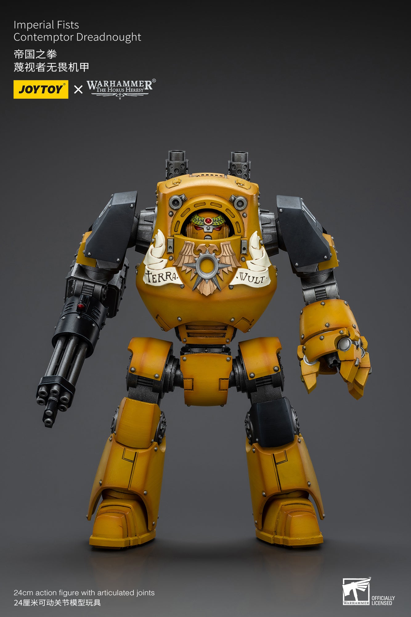 1/18 JOYTOY Warhammer 40K Imperial Fists Contemptor Dreadnought Action Figure - Highly Detailed Collectible Model for Tabletop Gaming & Display