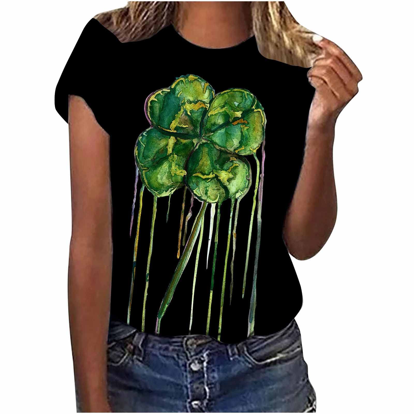 Funny St. Patrick's Day Printed Women's T-Shirt - Casual Loose Fit White Blouse with Unique Design | Most Wished for Women's Top | Perfect for Irish Themed Parties, Casual Wear & Holiday Celebrations