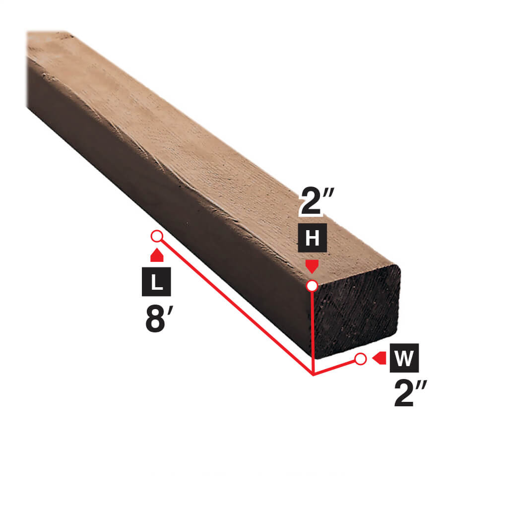 2x2x8 Pressure Treated Lumber - Brown Fence Posts, Outdoor Decking & Garden Projects - Weather Resistant Wood for DIY Construction