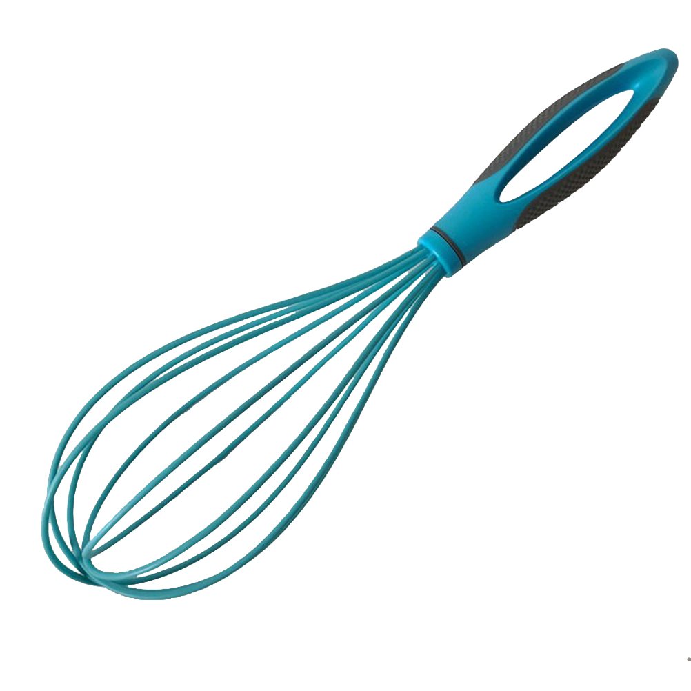 Amosfun 10-Inch Silicone Balloon Whisk - Hand Egg Mixer, Milk Cream Frother for Baking, Cooking, and Blending - Durable Kitchen Utensil for Home & Professional Use (Random Color) - Perfect for Cakes, Pancakes, Soups, and Hot Chocolate