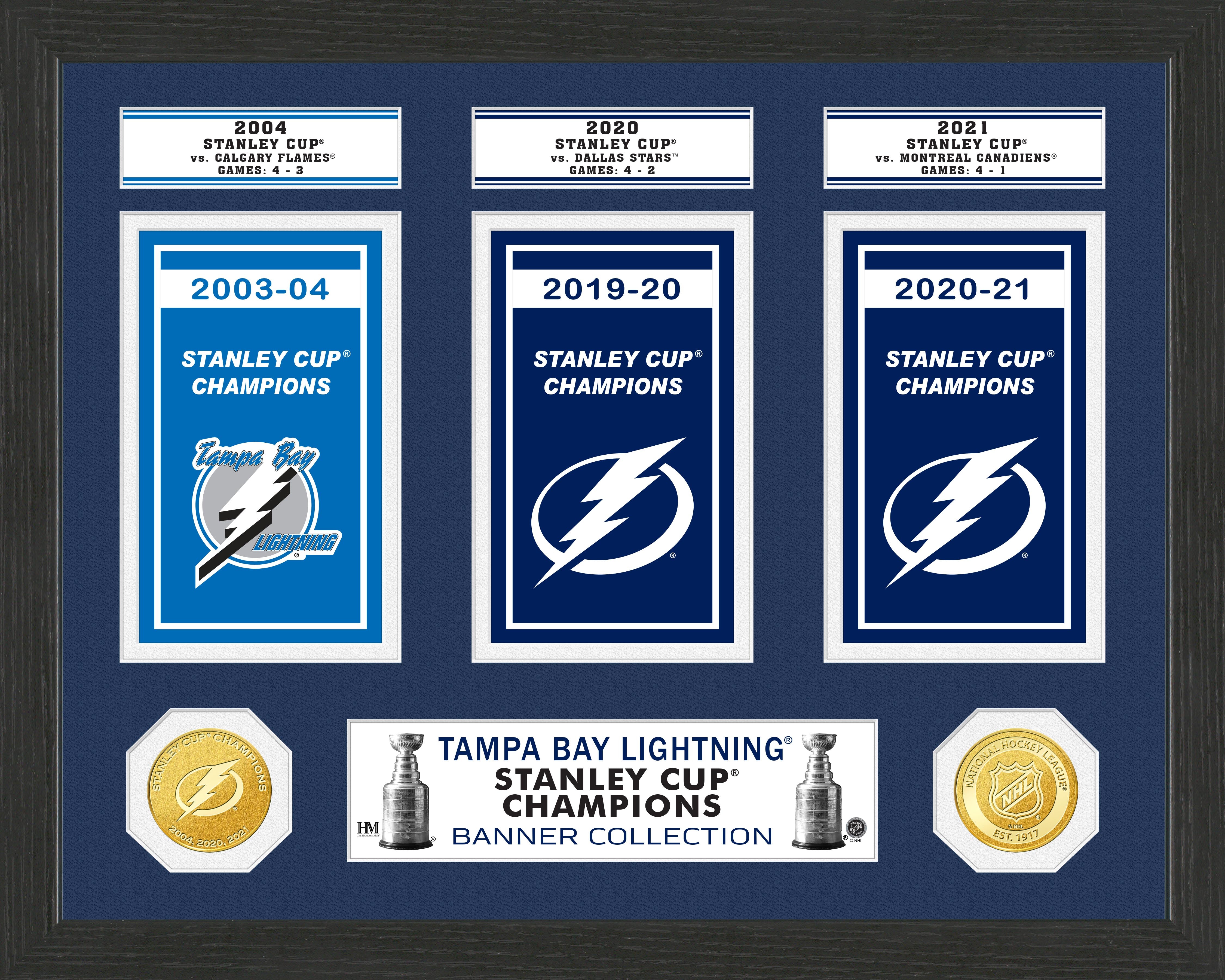 Tampa Bay Lightning Stanley Cup Championship Banner Collection - Limited Edition Photo Mint - Perfect for NHL Fans, Sports Memorabilia Collectors & Home Decor