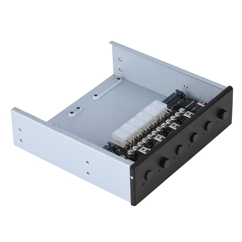 6-Port HDD Power Switch for PC - Metal & Plastic Desktop Controller