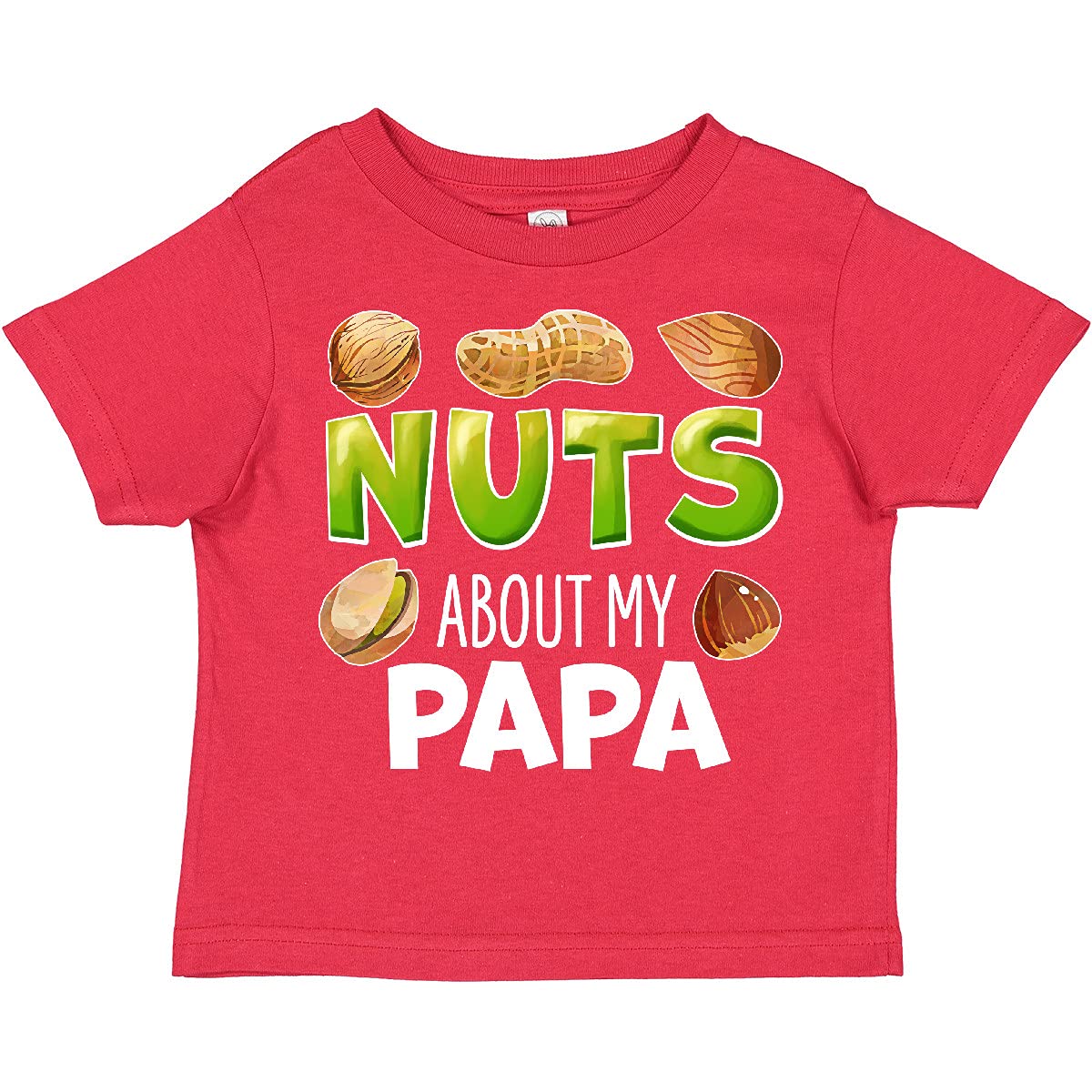 Inktastic Nuts About My Papa Peanut Almond Pistachio Toddler T-Shirt - Cute Father's Day Gift for Kids & Casual Family Outfits