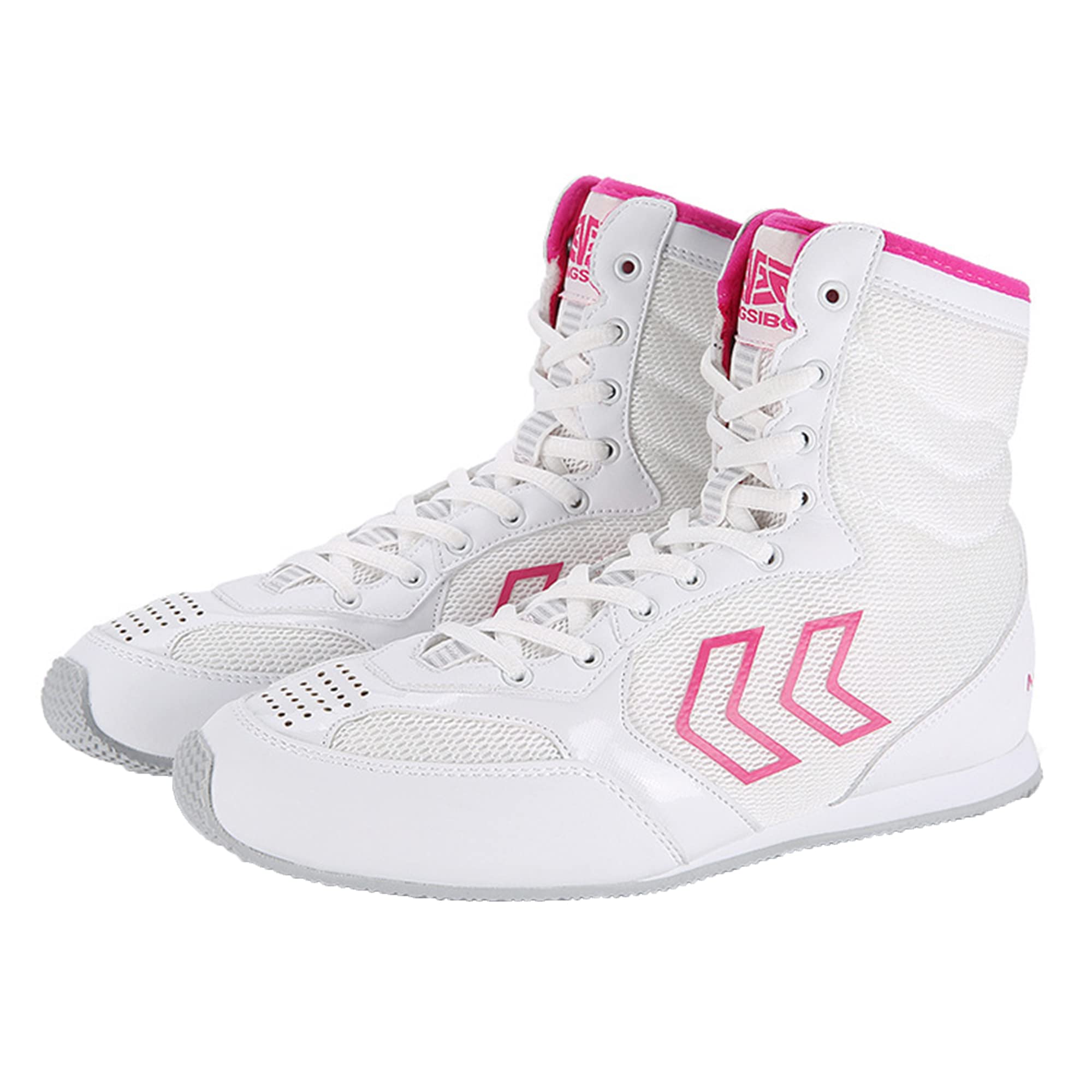 CHENPENG Men's Wrestling Boxing Shoes - Non-Slip, Breathable Combat Boots for MMA, Speed Training & Gym Workouts - White Size 8.5 - Perfect for Boxing, Wrestling, Martial Arts & CrossFit Training